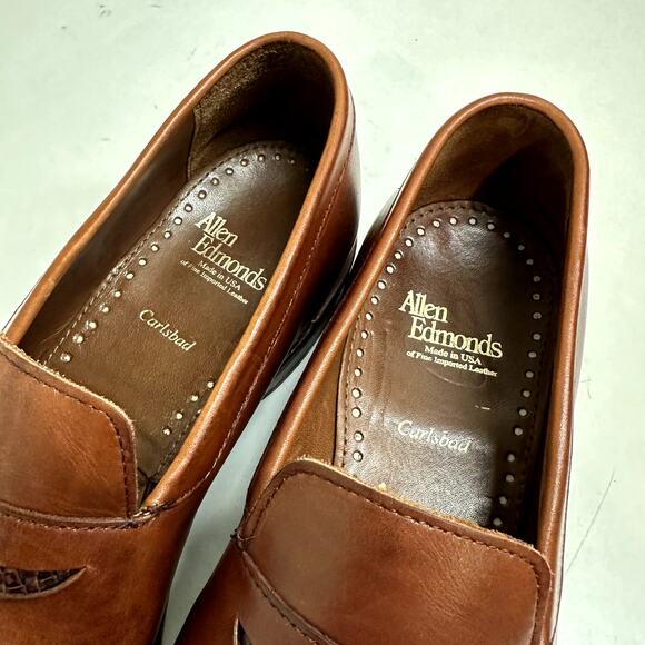 EXCELLENT Allen Edmonds Carlsbad Penny Loafer Brown Calfskin Made in USA Men\'s 9 main image 6